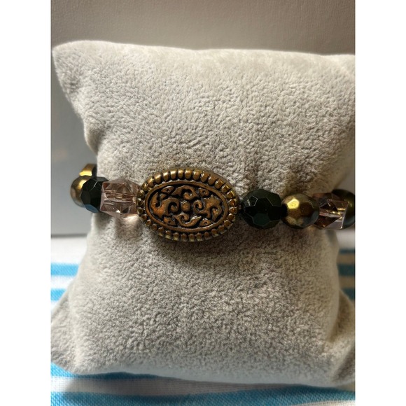 Jewelry - #79. Stretch Oval Flanked Beaded Bracelet